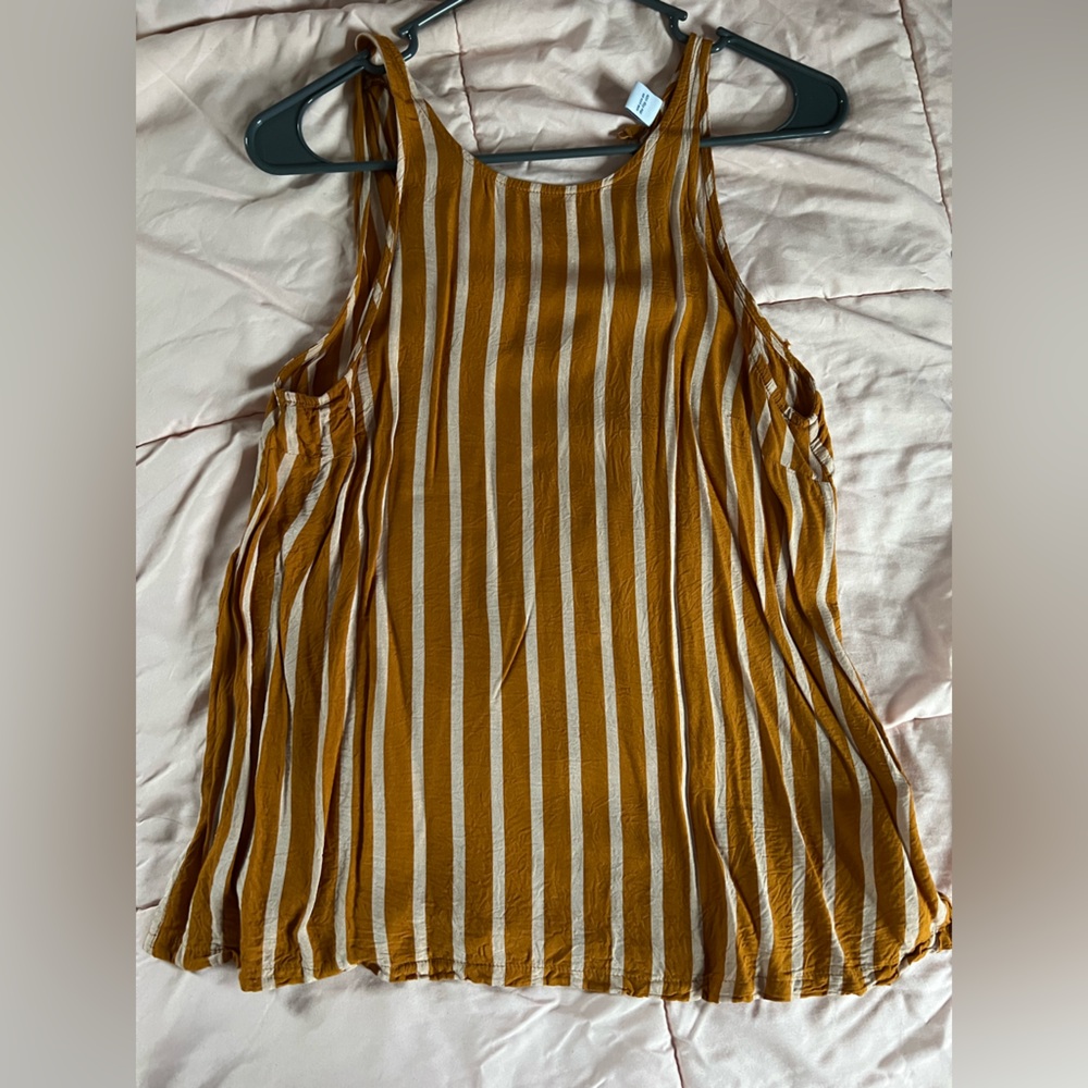 Old Navy Mustard and White Striped Top